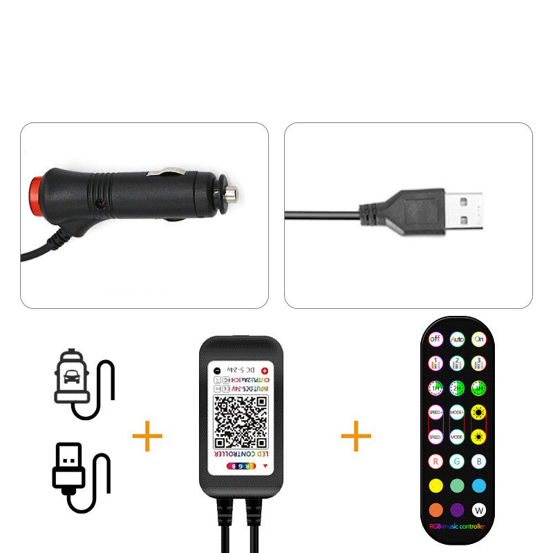 Styling Decorative Lamp LED Car Interior Light with Wireless Remote & Music Control